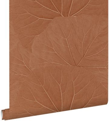 ESTAhome papier peint feuilles terracotta 53 cm x 10.05 m