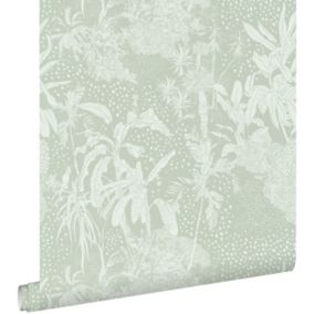 ESTAhome papier peint feuilles tropicales vert menthe - 50 x 900 cm - 139886