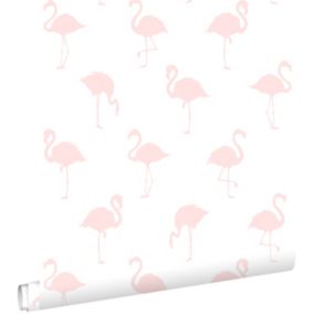 ESTAhome papier peint flamants rose clair et blanc - 53 cm x 10,05 m - 138918