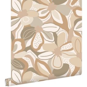 ESTAhome papier peint fleurs beige - 50 x 900 cm - 139628