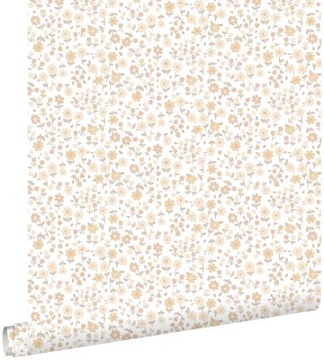 ESTAhome papier peint fleurs beige 53 cm x 10.05 m