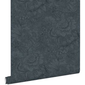 ESTAhome papier peint fleurs bleu foncé - 50 x 900 cm - 139792