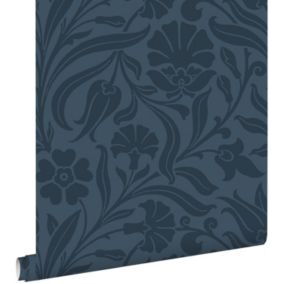 ESTAhome papier peint fleurs bleu foncé - 53 cm x 10,05 m - 139296