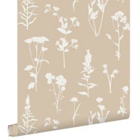 ESTAhome papier peint fleurs des champs sable beige - 0.53 x 10.05 m - 139484