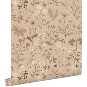 ESTAhome papier peint fleurs des champs sable beige - 0.53 x 10.05 m - 139840