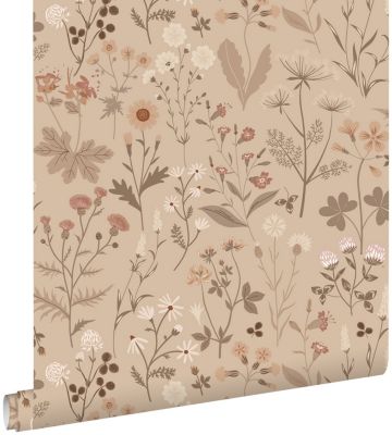 ESTAhome papier peint fleurs des champs sable beige 53 cm x 10.05 m