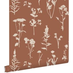ESTAhome papier peint fleurs des champs terracotta - 0,53 x 10,05 m - 139396