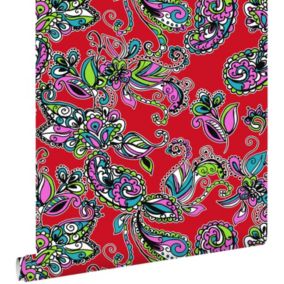 ESTAhome papier peint fleurs et paisleys multicolore - 53 cm x 10,05 m - 136841