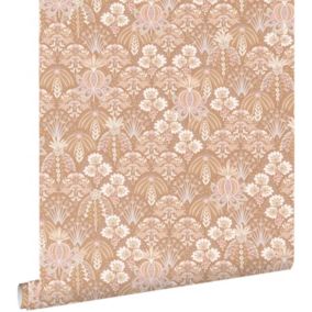 ESTAhome papier peint fleurs intage rose terracotta - 50 x 900 cm - 130971