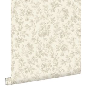 ESTAhome papier peint fleurs élégantes marron - 53 cm x 10,05 m - 127626