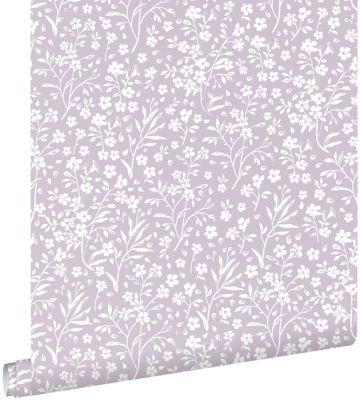 ESTAhome papier peint fleurs lilas violet 53 cm x 10.05 m