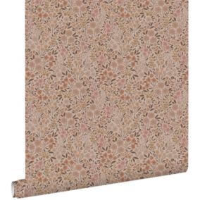 ESTAhome papier peint fleurs rose terracotta - 0.53 x 10.05 m - 139700