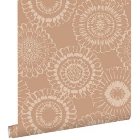 ESTAhome papier peint fleurs terracotta - 50 x 900 cm - 139824