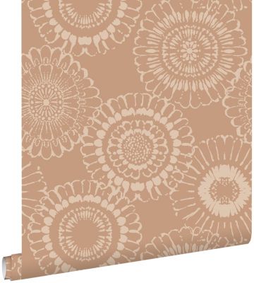 ESTAhome papier peint fleurs terracotta 50 x 900 cm