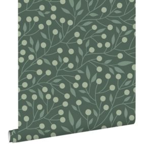 ESTAhome papier peint fleurs vert foncé - 50 x 900 cm - 139593