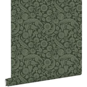 ESTAhome papier peint fleurs vert foncé - 50 x 900 cm - 139787