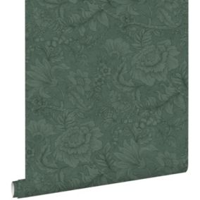 ESTAhome papier peint fleurs vert foncé - 50 x 900 cm - 139793