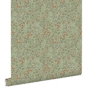 ESTAhome papier peint fleurs vert grisé - 0.53 x 10.05 m - 139699