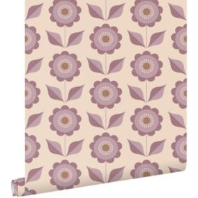 ESTAhome papier peint fleurs violet - 50 x 900 cm - 130980