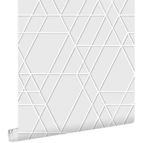 ESTAhome papier peint graphique 3D gris clair - 50 x 900 cm - 139599