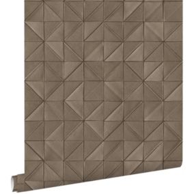 ESTAhome papier peint graphique 3D marron - 50 x 900 cm - 139327