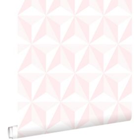 ESTAhome papier peint graphique 3D rose clair - 53 cm x 10,05 m - 138911