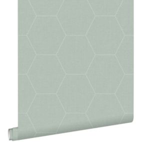 ESTAhome papier peint hexagone vert céladon - 0,53 x 10,05 m - 148750