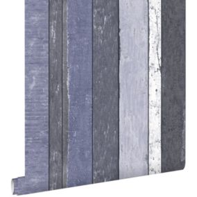 ESTAhome papier peint imitation bois bleu - 53 cm x 10,05 m - 138251