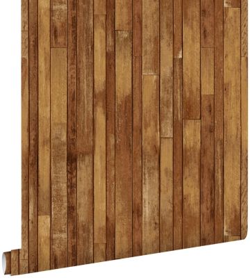 ESTAhome papier peint imitation bois chameau 53 cm x 10.05 m