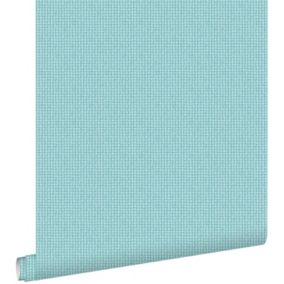 ESTAhome papier peint imitation broderie turquoise - 53 cm x 10,05 m - 138131