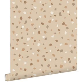 ESTAhome papier peint imitation terrazzo beige clair - 50 x 900 cm - 139826