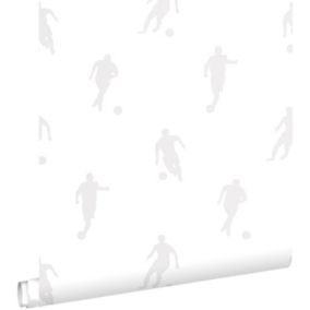 ESTAhome papier peint joueurs de football argent sur blanc - 53 cm x 10,05 m - 128802