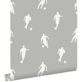 ESTAhome papier peint joueurs de football gris - 53 cm x 10,05 m - 128801