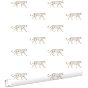 ESTAhome papier peint léopards blanc et beige - 0.53 x 10.05 m - 139771