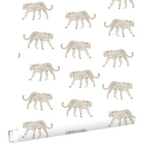 ESTAhome papier peint léopards blanc et beige - 0.53 x 10.05 m - 139775