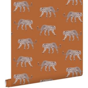 ESTAhome papier peint léopards orange chaude - 0,53 x 10,05 m - 139178