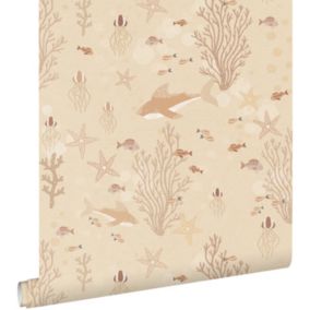 ESTAhome papier peint le monde sous-marin beige chaud - 50 x 900 cm - 130930