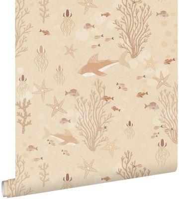 ESTAhome papier peint le monde sous-marin beige chaud 50 x 900 cm