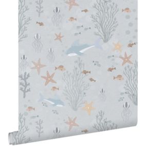 ESTAhome papier peint le monde sous-marin bleu gris - 50 x 900 cm - 130929