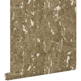 ESTAhome papier peint liège marron et blanc cassé - 50 x 900 cm - 139336