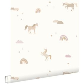 ESTAhome papier peint licornes beige - 50 x 900 cm - 139539