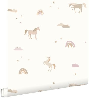 ESTAhome papier peint licornes beige 50 x 900 cm