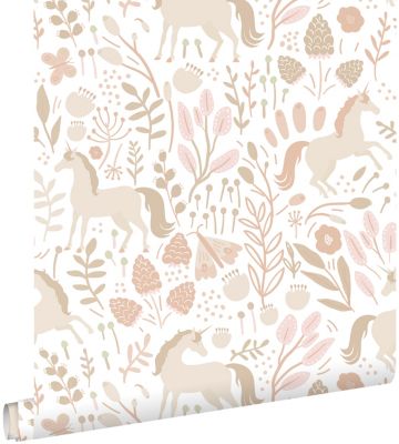 ESTAhome papier peint licornes beige 53 cm x 10.05 m