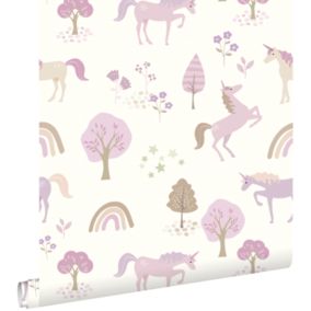 ESTAhome papier peint licornes lilas violet - 0.53 x 10.05 m - 139504