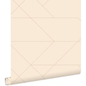 ESTAhome papier peint lignes graphiques beige - 50 x 900 cm - 139773