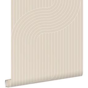 ESTAhome papier peint lignes graphiques beige - 50 x 900 cm - 139927