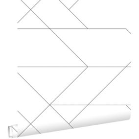 ESTAhome papier peint lignes graphiques noir et blanc - 0,53 x 10,05 m - 139235