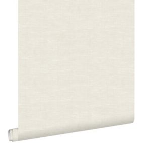 ESTAhome papier peint lin beige crème clair - 53 cm x 10,05 m - 148691