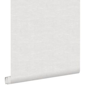 ESTAhome papier peint lin gris chaud clair - 53 cm x 10,05 m - 148693