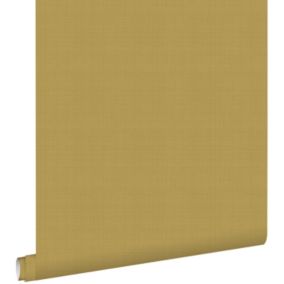 ESTAhome papier peint lin jaune ocre - 0,53 x 10,05 m - 139027